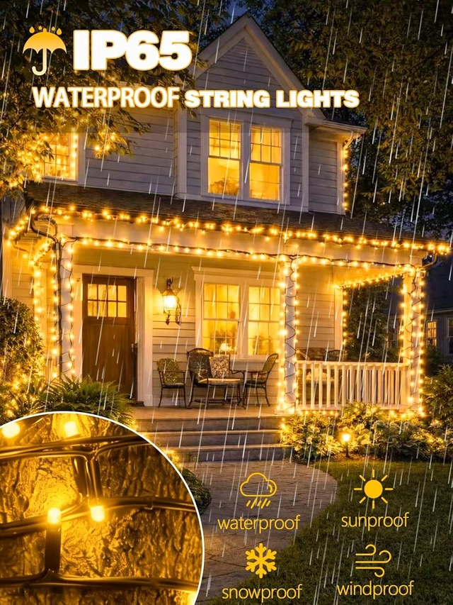 Alt view image 2 of 6 - Solar String Lights Outdoor, 4 Pack 132FT Solar fairy Lights Warm White