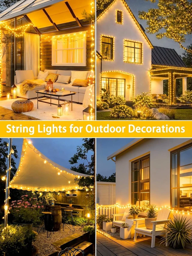 Alt view image 5 of 6 - Solar String Lights Outdoor, 4 Pack 132FT Solar fairy Lights Warm White