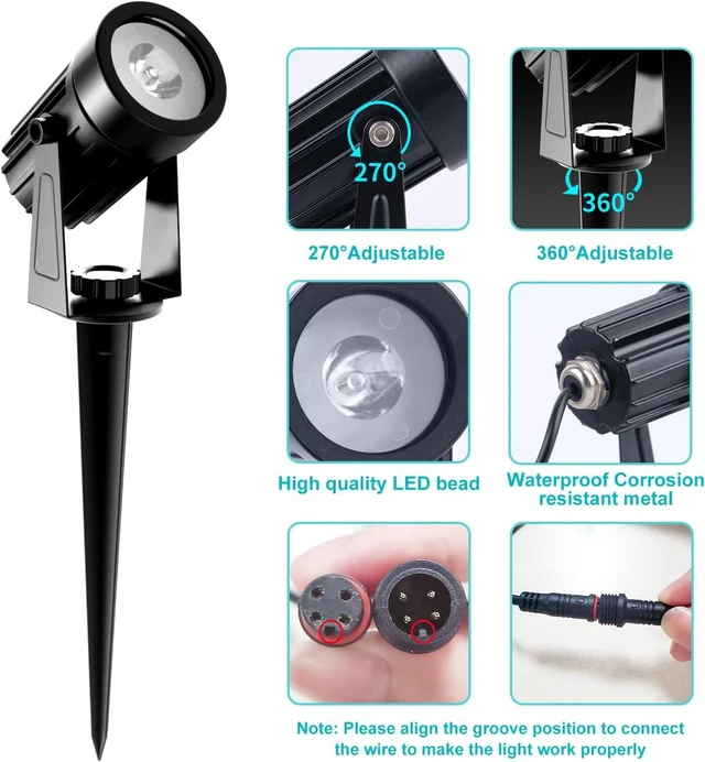 Alt view image 5 of 7 - T-SUNUS RGB Solar Landscape Spotlights IP65 Waterproof 2-IN-1 Outdoor