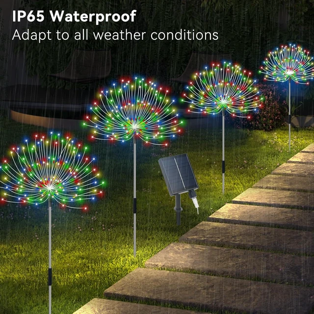 Alt view image 3 of 6 - Slyuexu Solar Garden Lights Outdoor Waterproof, 4 Pack Total 480 LED