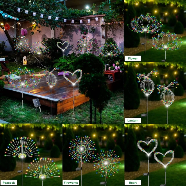 Alt view image 5 of 6 - Slyuexu Solar Garden Lights Outdoor Waterproof, 4 Pack Total 480 LED
