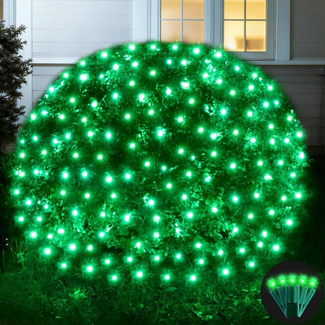 Main image of Led Net Lights Christmas Lights Outdoor 200Led 9ftx6ft Upgraded 5mm Wide Angle Led Green Christmas Net Lighting, Waterproof Outdoor Indoor Mesh Net Lights for Xmas Trees, Bushes, Shrubs Decorations