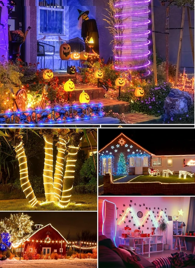 Alt view image 7 of 7 - Brightown Solar String Lights Outdoor Waterproof, 39FT 100LEDs, Multicolor