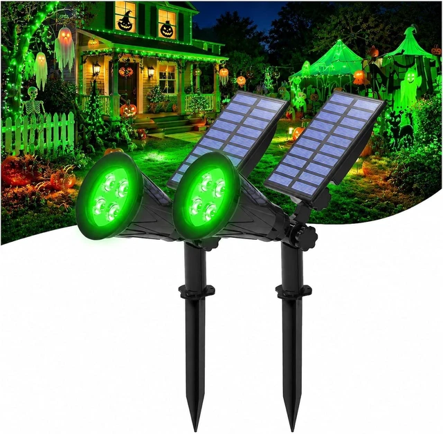 Main image of T-SUNUS Green Solar Landscape Spotlights 2 Pack IP65 Waterproof Garden Tree