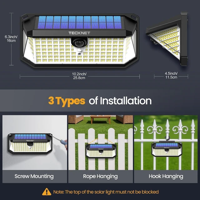 Alt view image 5 of 7 - TECKNET 546 LED Motion Sensor Outdoor Lights with Remote Control Hook 2Pack