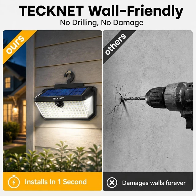 Alt view image 6 of 7 - TECKNET 546 LED Motion Sensor Outdoor Lights with Remote Control Hook 2Pack