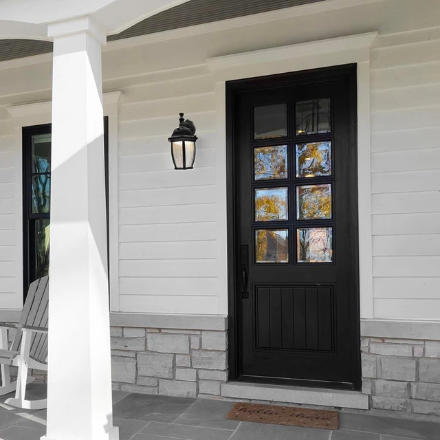 Alt view image 7 of 7 - Maxxima LED Black Outdoor Wall Light, 580 Lumens 3000K, Dusk to Dawn Sensor
