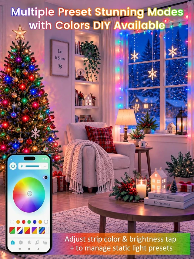 Alt view image 2 of 7 - 100 LED Smart Color Changing Halloween Fairy Lights App Control with Remote