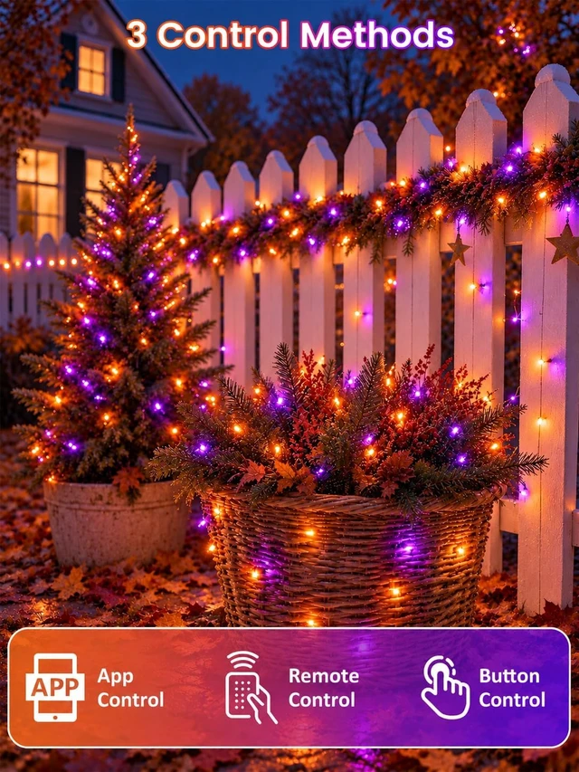 Alt view image 5 of 7 - 100 LED Smart Color Changing Halloween Fairy Lights App Control with Remote