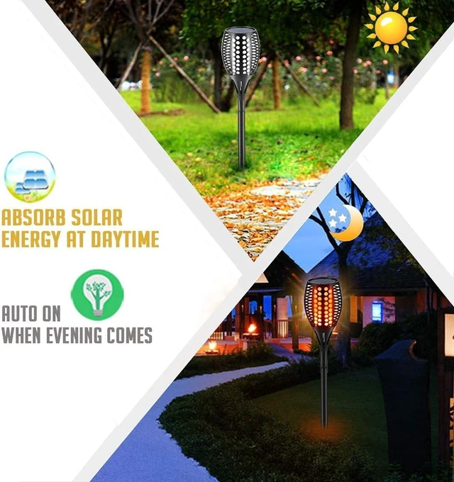 Alt view image 2 of 4 - Aityvert Upgraded Larger Solar Torch Lights, Waterproof Outdoor Dancing Flames Light, Flickering Flames Garden Lights, Landscape Decoration Pathway Patio Lights 43" 96 LED (4 Pack)