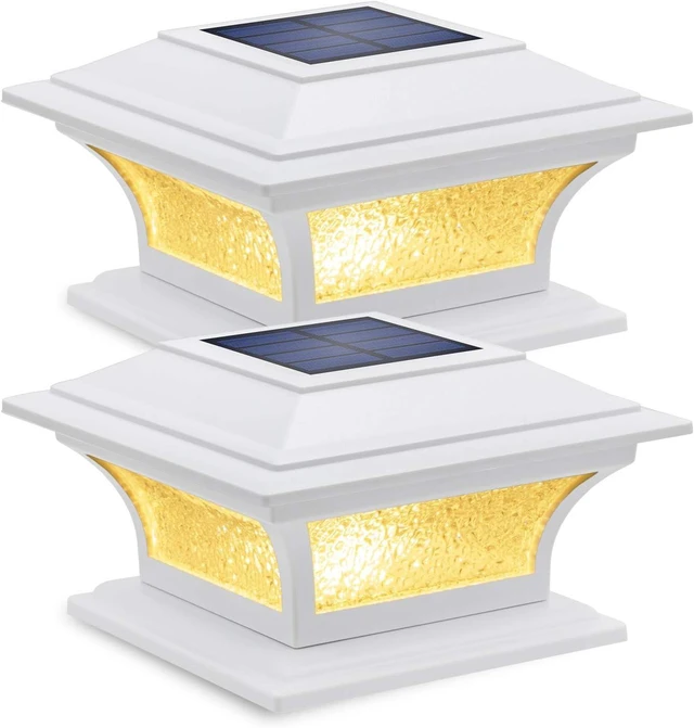 Main image of SIEDiNLAR Solar Post Lights Outdoor Glass, 2 Modes 2 Pack White, Warm/White