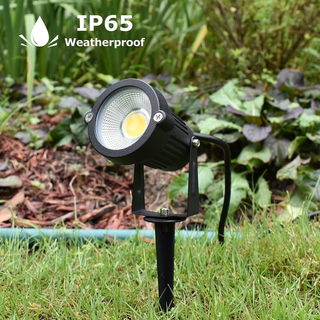 Alt view image 3 of 6 - GSS6005 Outdoor Plug-in LED Spotlight 5W 450LM Warm White 3000K, IP65 Waterproof Landscape Spotlight with Ground Stake, Metal, 3ft Cord, 120V (Pack of 2)