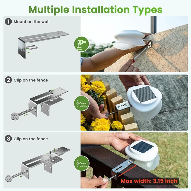 Alt view image 5 of 6 - JSOT Solar Deck Lights Perfect for Fence, Deck Rail, Wall Décor-Cool White 6P-White