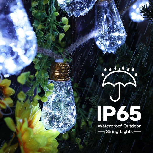 Alt view image 4 of 7 - Solar Outdoor String Lights, 20Ft Vintage Rope Hemp Solar Patio Lights