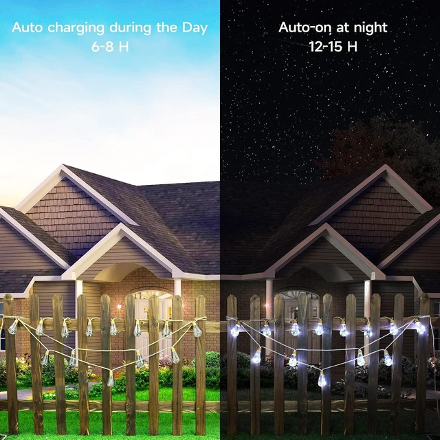 Alt view image 5 of 7 - Solar Outdoor String Lights, 20Ft Vintage Rope Hemp Solar Patio Lights