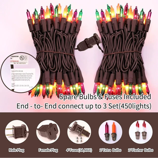 Alt view image 2 of 3 - LAMPHOME Halloween String Lights - Orange Purple Green Mini Lights, 150count 31.9ft Halloween Lighting Decor for Outdoor&Indoor Use, Fairy Garden, Yard, Home, Party, Holiday Decoration