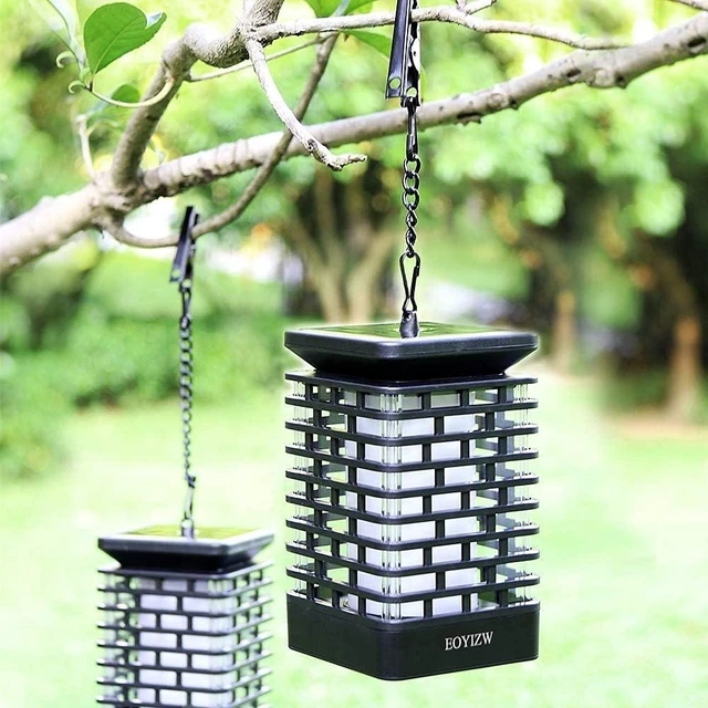 Alt view image 3 of 7 - EOYIZW Blue Solar Lights Outdoor, 2 Pack Hanging Solar Lanterns