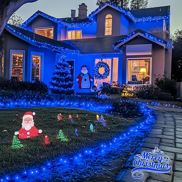 Alt view image 2 of 7 - JMEXSUSS 2 Pack Solar String Lights Outdoor, Total 400 LED 151FT, Blue