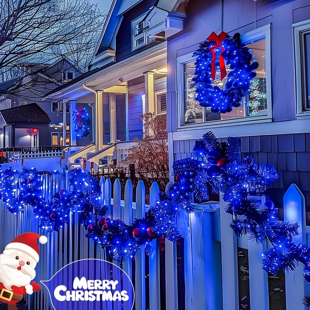 Alt view image 4 of 7 - JMEXSUSS 2 Pack Solar String Lights Outdoor, Total 400 LED 151FT, Blue