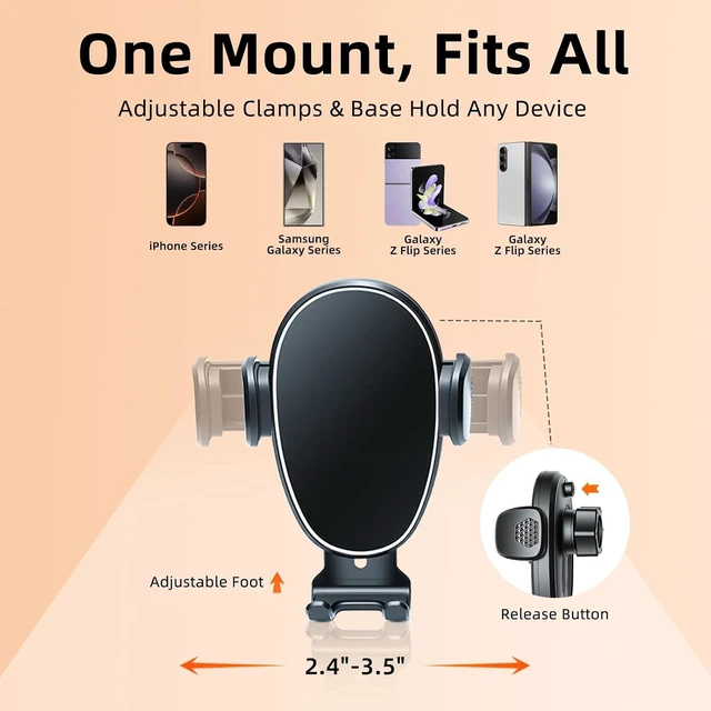 Alt view image 7 of 7 - Phone Mount for Toyota Corolla (2019-2026, 8" Screen ONLY) / Corolla Hatchback (19-26) / Corolla Cross (2022-2026), Adjustable Dashboard Car Mount, Mobile Holder, 360° & Hands Free, with Storage Box