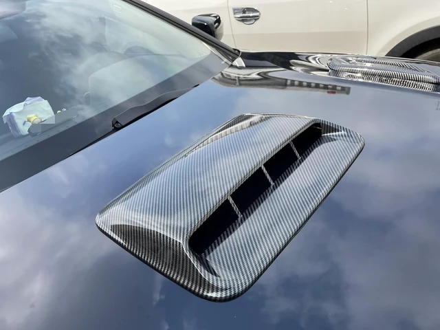 Alt view image 2 of 5 - Car Hood Air Outlet Decoration Parts Nose Cover Air Outlet Modification Hood Air Outlet-carbon fiber