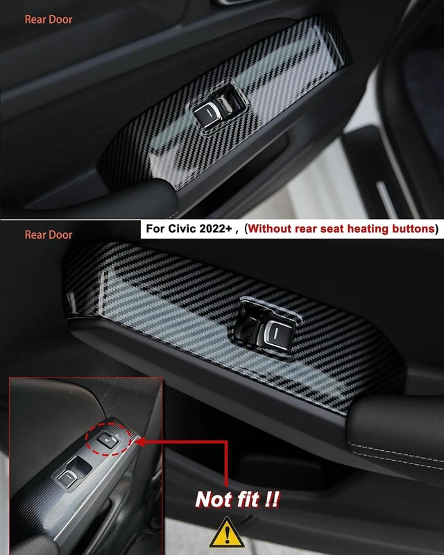 Alt view image 3 of 7 - Window Control Decorative Cover for Honda Civic 2022-2026
