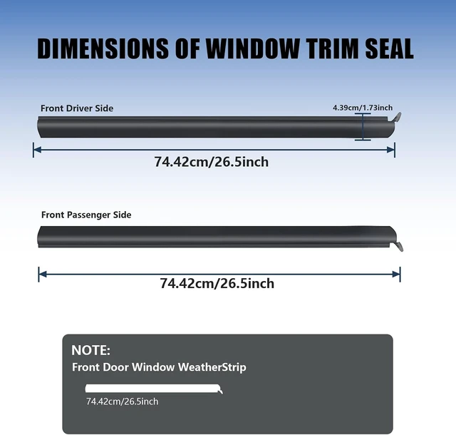 Alt view image 6 of 7 - Window Weatherstrip Trim for 1999-2011 Ford Ranger 2-Door Truck