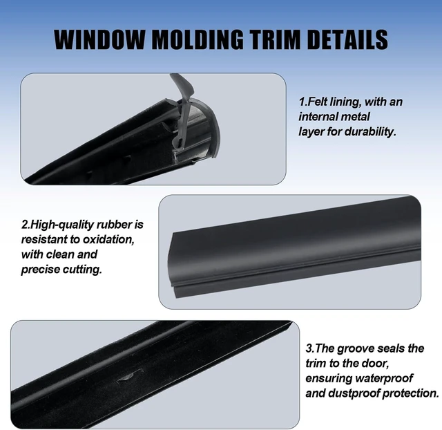 Alt view image 3 of 7 - Window Weatherstrip Trim for 1999-2011 Ford Ranger 2-Door Truck
