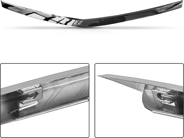 Alt view image 2 of 7 - Front Hood Molding Trim Chrome Grille Compatible with 2010-2016 Cadillac SRX Replaces GM1235120 / 22774203