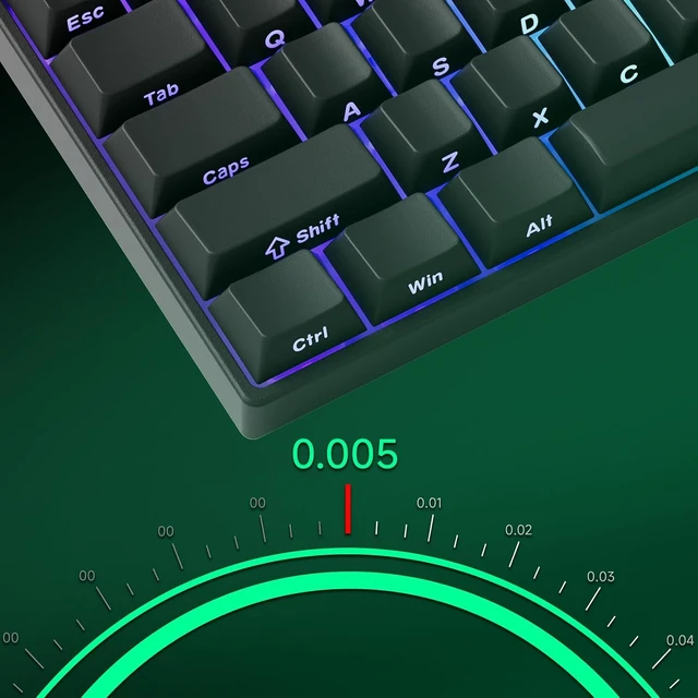Alt view image 4 of 7 - FUN60 Pro Rapid Trigger Gaming Keyboard 16k Scan Rate SP Magnetic Switch HE Keyboard Wired 60% Black Shine-Through (Glare Magnetic Switch)