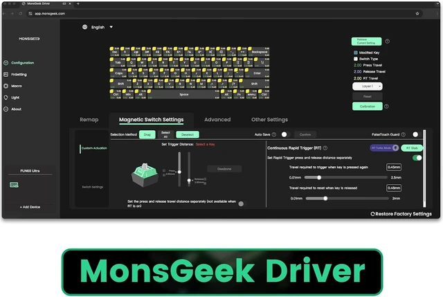Alt view image 7 of 7 - FUN60 Pro Rapid Trigger Gaming Keyboard 16k Scan Rate SP Magnetic Switch HE Keyboard Wired 60% Black Shine-Through (Glare Magnetic Switch)