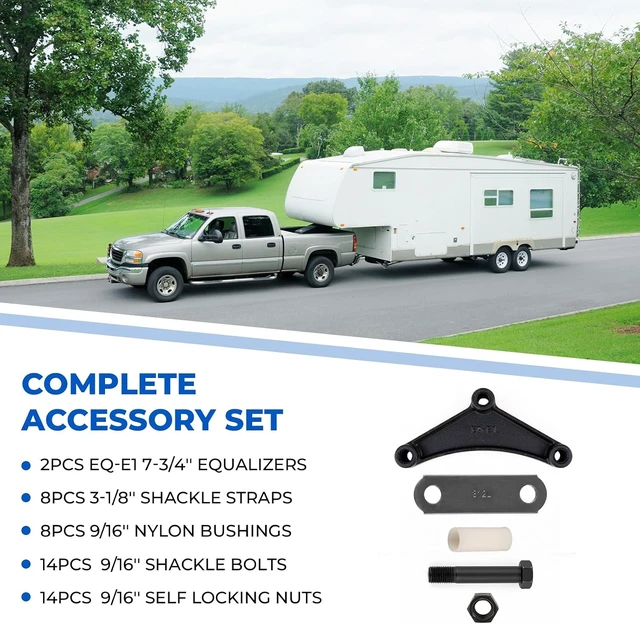 Alt view image 3 of 7 - Heavy-Duty Trailer Shackle Leaf Spring Kit 3.5K-7.2K Axles