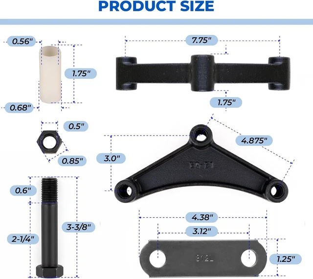 Alt view image 2 of 7 - Heavy-Duty Trailer Shackle Leaf Spring Kit 3.5K-7.2K Axles