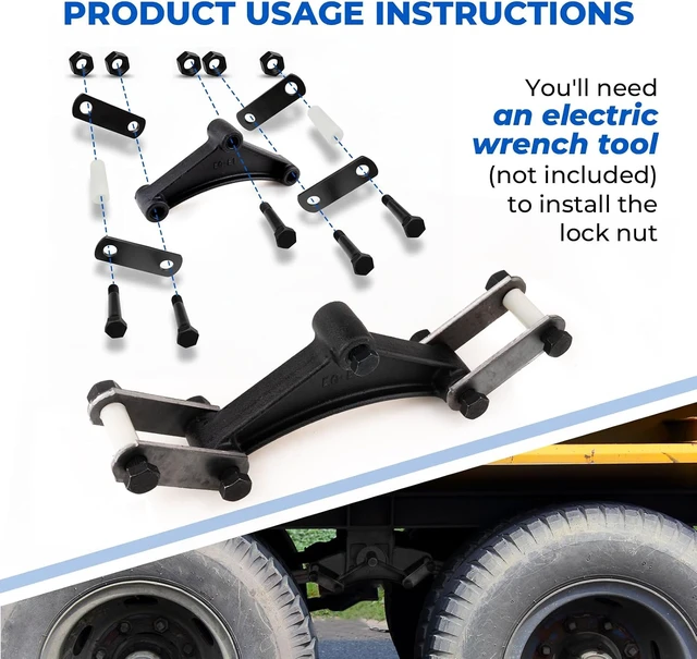 Alt view image 4 of 7 - Heavy-Duty Trailer Shackle Leaf Spring Kit 3.5K-7.2K Axles