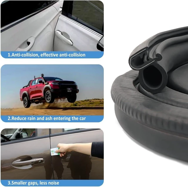 Alt view image 6 of 6 - 40Ft Car Door Seal Strip,U-Shaped Automotive Weather Stripping Rubber Seal Strip with Metal Clips,Universal Push-in Car Door Edge Guards Fits Car Boat RV Truck Home (40Ft)