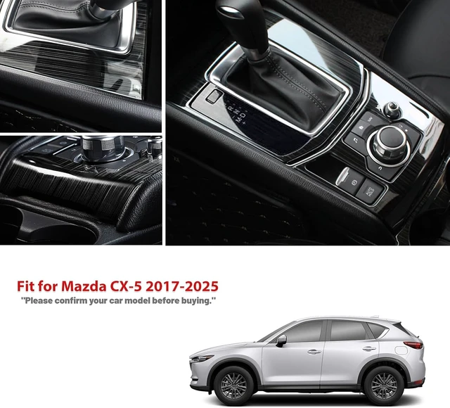 Alt view image 2 of 6 - for Mazda CX-5 2017-2025 Gear Panel -Stainless Steel Black