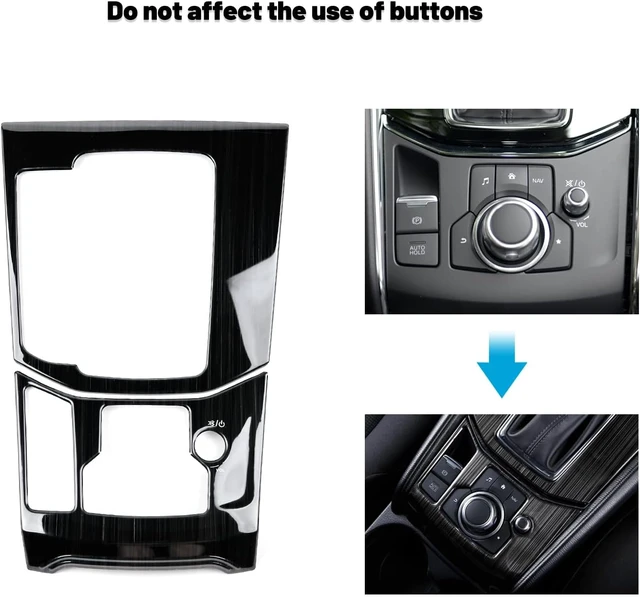 Alt view image 5 of 6 - for Mazda CX-5 2017-2025 Gear Panel -Stainless Steel Black
