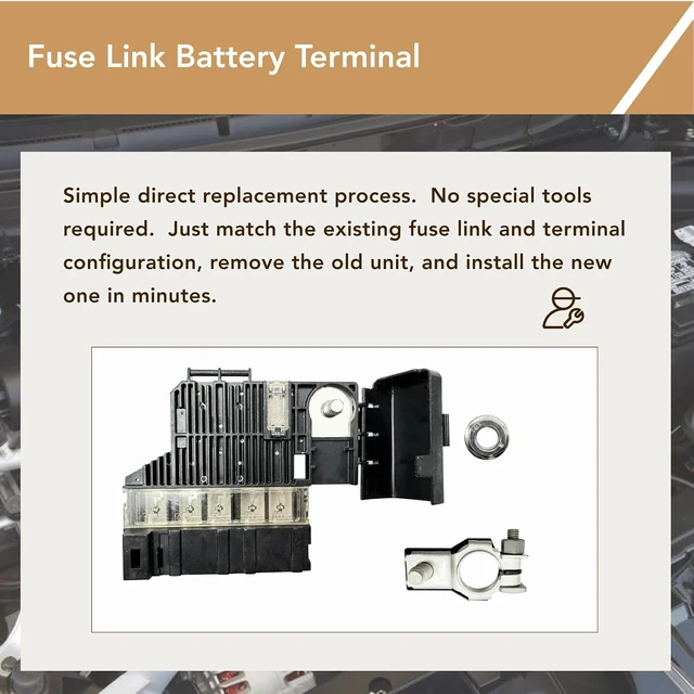 Alt view image 6 of 6 - Fuse Link Battery Terminal Fit for Nissan Rogue 2014 2015 2016 2017 2018 2019 2020 Replace 24380-JG70B 24380JG70B 24340JA74B 956-132 with Clip