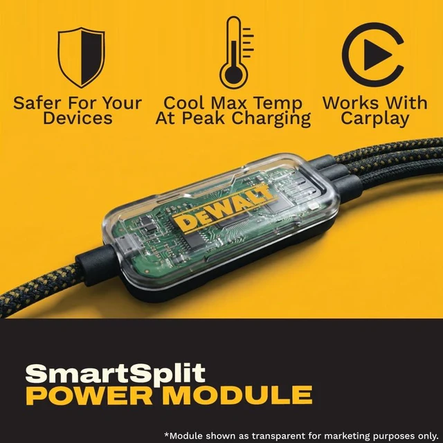 Alt view image 3 of 7 - 100W Smart USB-C to USB-C Splitter Data Transfer & Fast Charging (72 Inch)