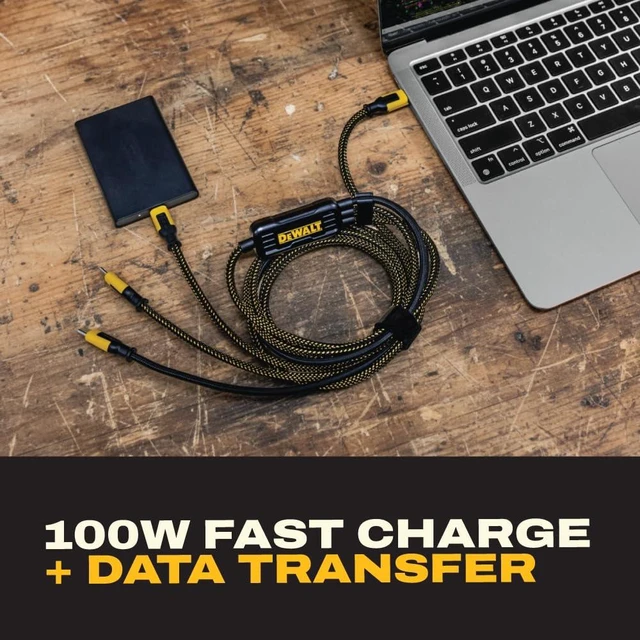 Alt view image 7 of 7 - 100W Smart USB-C to USB-C Splitter Data Transfer & Fast Charging (72 Inch)