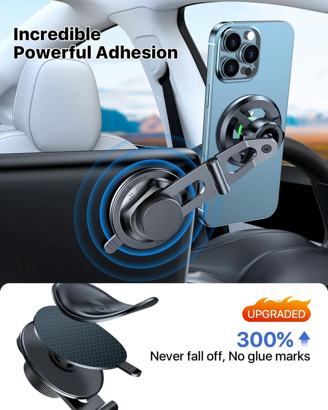 Alt view image 2 of 7 - Tesla Phone MountStrongest Magnet Power Foldable Hidden Tesla Phone Holder Fit for All Phone, Tesla Model 3 Model Y for MagSafe Car Mount, Tesla Model 3,Tesla Model Y Accessories,Black