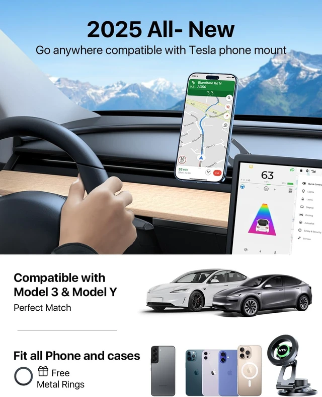 Alt view image 5 of 7 - Tesla Phone MountStrongest Magnet Power Foldable Hidden Tesla Phone Holder Fit for All Phone, Tesla Model 3 Model Y for MagSafe Car Mount, Tesla Model 3,Tesla Model Y Accessories,Black