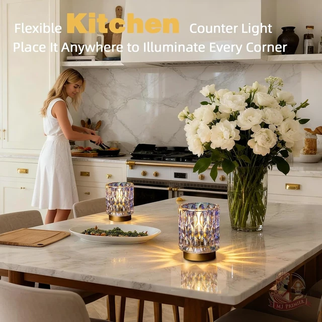 Alt view image 4 of 7 - Battery Operated Table Lamp Timer, Small Cordless Lamps Decorative, 2 Pearl