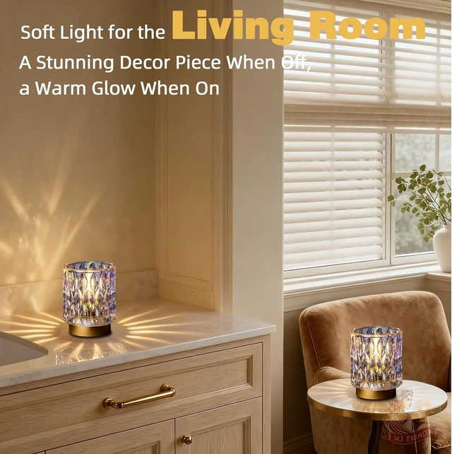 Alt view image 6 of 7 - Battery Operated Table Lamp Timer, Small Cordless Lamps Decorative, 2 Pearl
