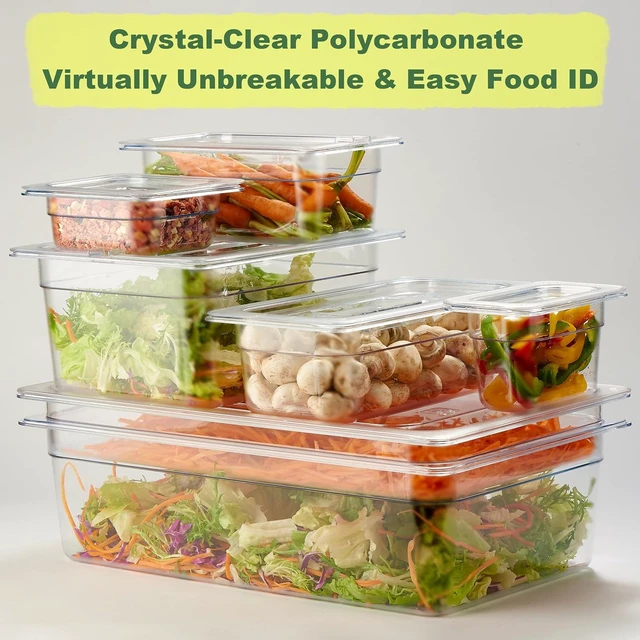 Alt view image 6 of 7 - 6-Pack 1/6 Size 4" Deep NSF Polycarbonate Food Pans