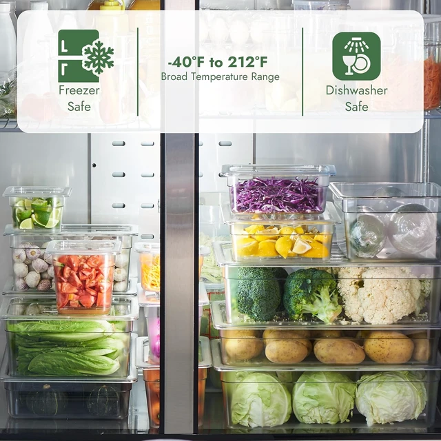 Alt view image 5 of 7 - 6-Pack 1/6 Size 4" Deep NSF Polycarbonate Food Pans