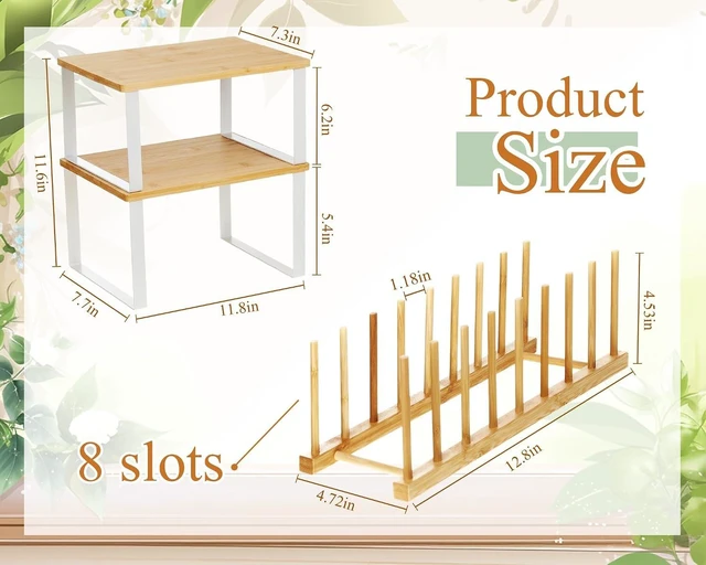 Alt view image 2 of 7 - 4 Pcs Kitchen Organizer Accessories Set for Cabinet, Wood, 11.8 x 7.9''