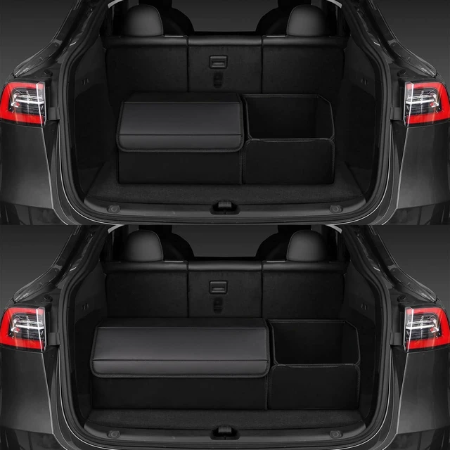 Alt view image 2 of 7 - car organizers and storage for SUV,trunk organizer for sedan, leather foldable sleek box with lid,collapsible cargo bins, tool accessories containers,Collapsible Suede velvet (18 inch Covered)