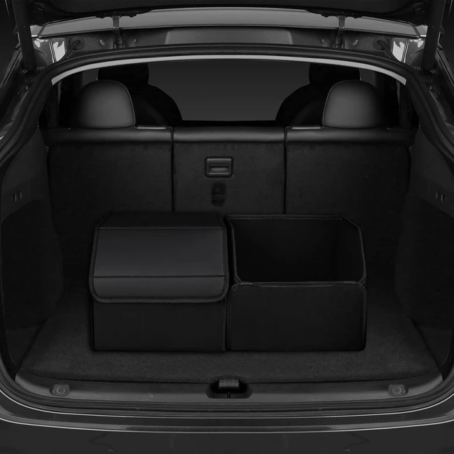 Alt view image 3 of 7 - car organizers and storage for SUV,trunk organizer for sedan, leather foldable sleek box with lid,collapsible cargo bins, tool accessories containers,Collapsible Suede velvet (18 inch Covered)