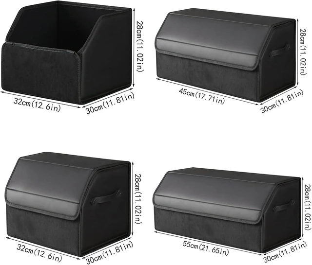 Alt view image 5 of 7 - car organizers and storage for SUV,trunk organizer for sedan, leather foldable sleek box with lid,collapsible cargo bins, tool accessories containers,Collapsible Suede velvet (18 inch Covered)